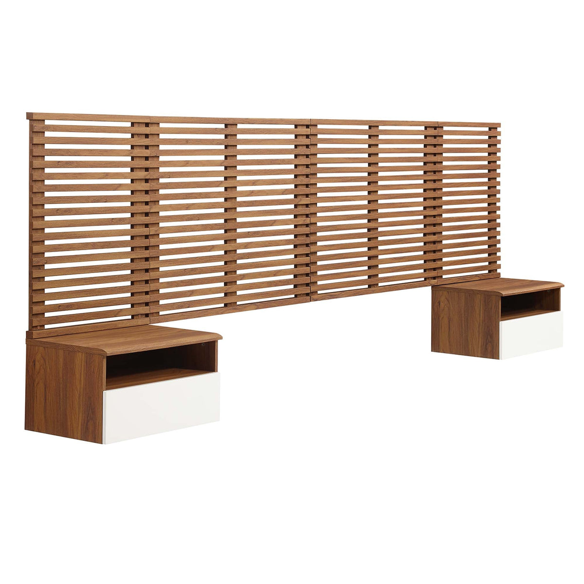 Render Wall Mount Headboard and Modern Nightstands
