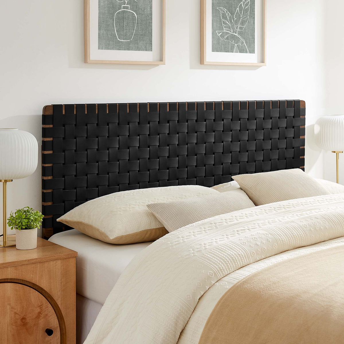Sparta Weave Vegan Leather Headboard