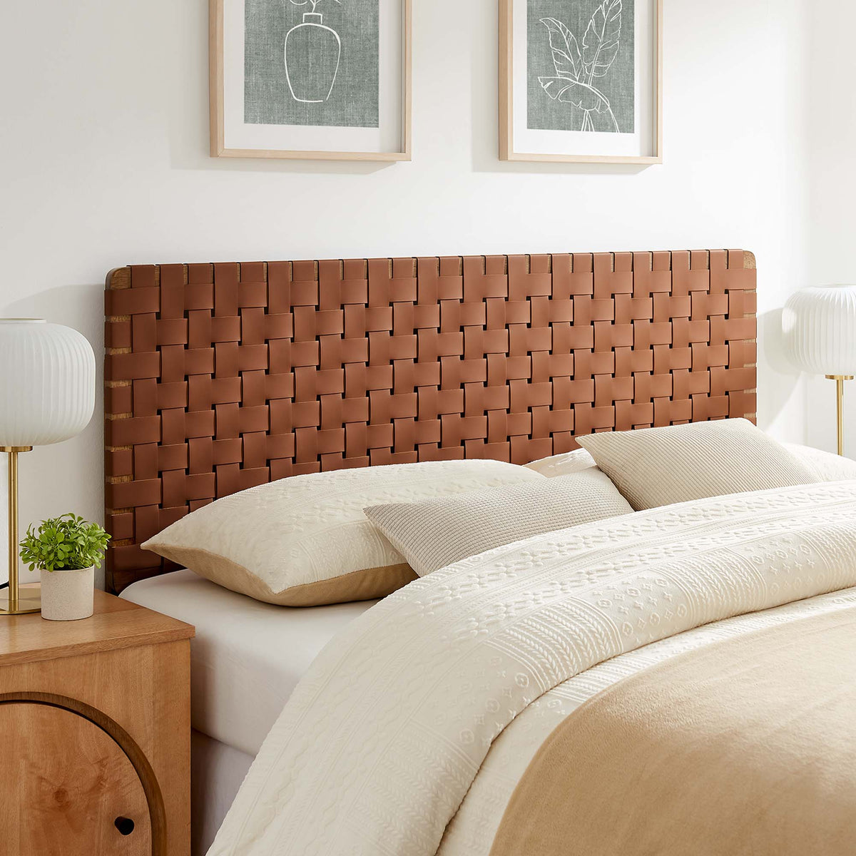 Sparta Weave Vegan Leather Headboard