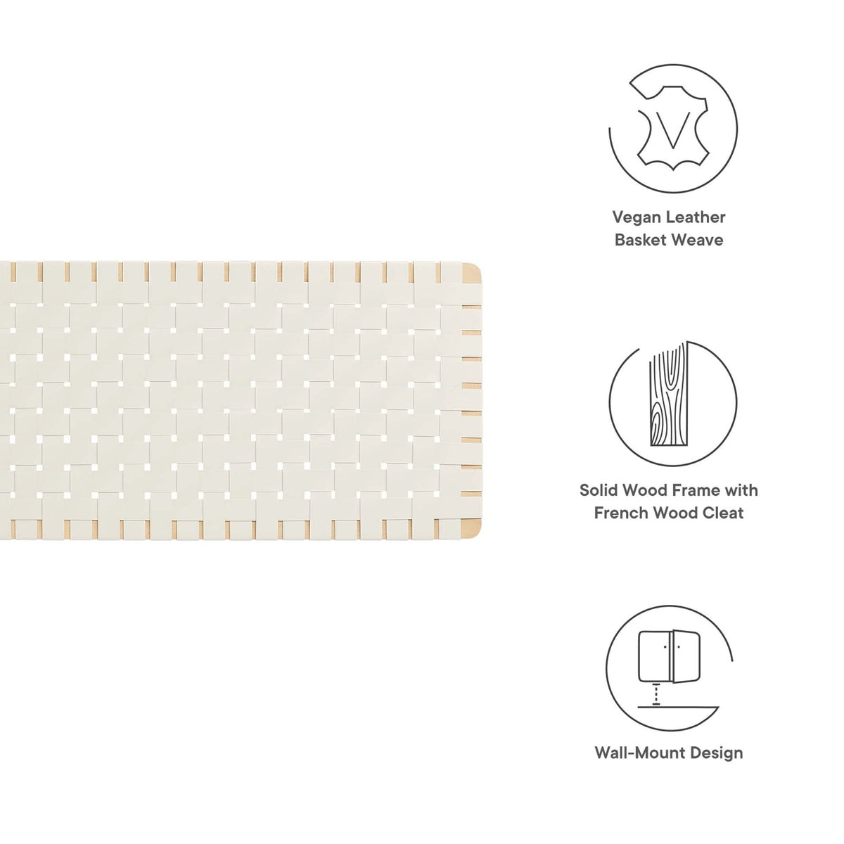 Sparta Weave Wall-Mount Vegan Leather Headboard