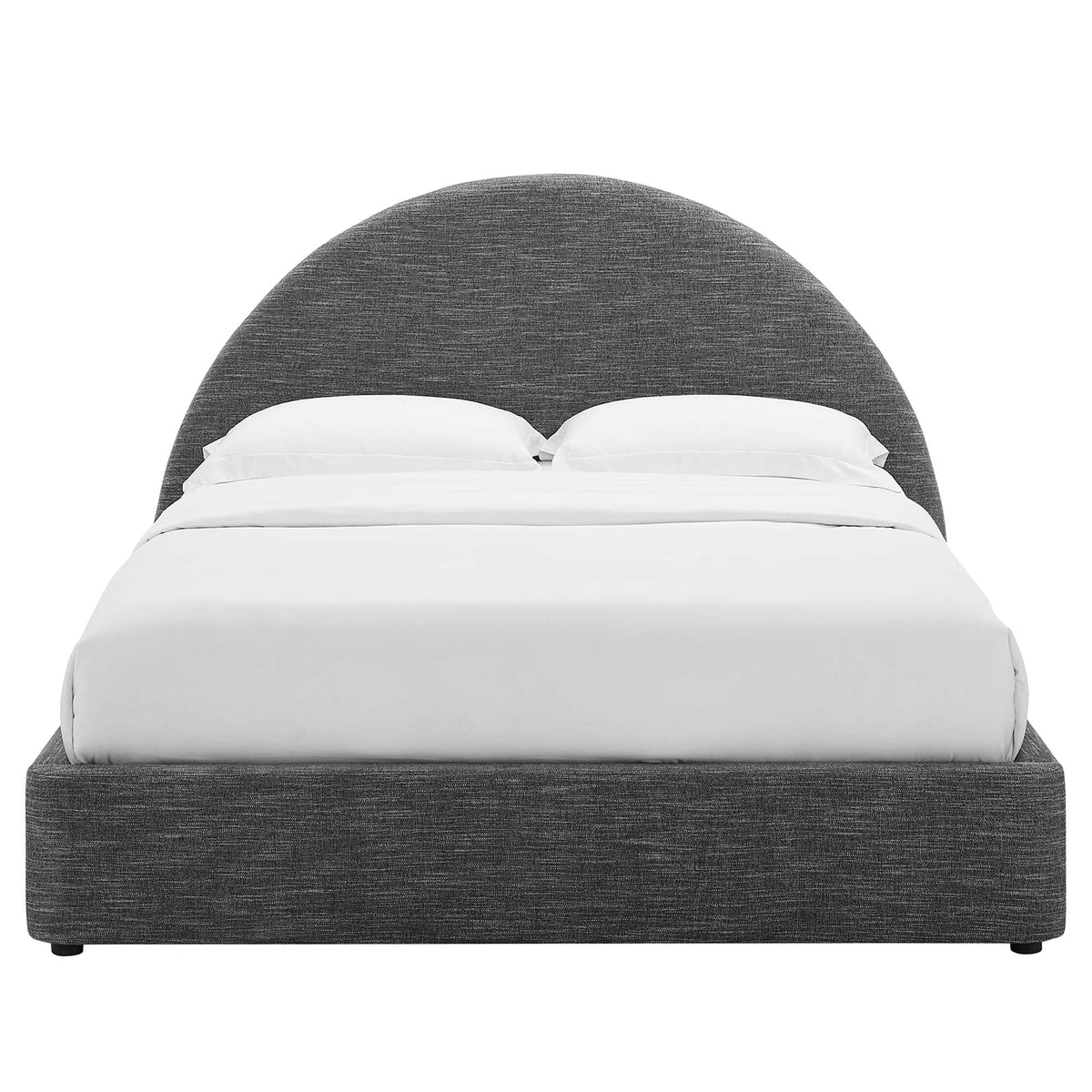 Resort Upholstered Fabric Arched Round Platform Bed
