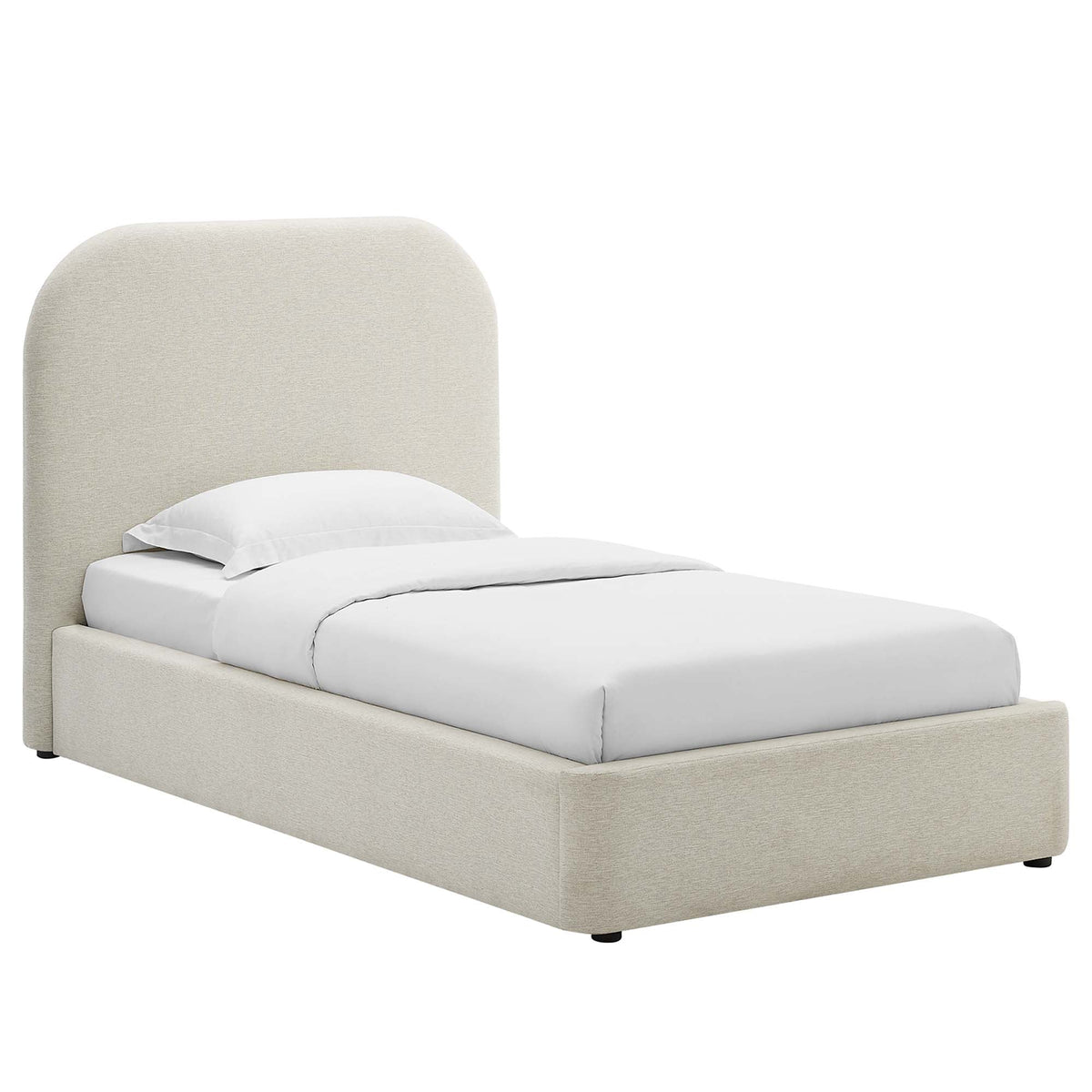 Keynote Upholstered Fabric Curved Platform Bed