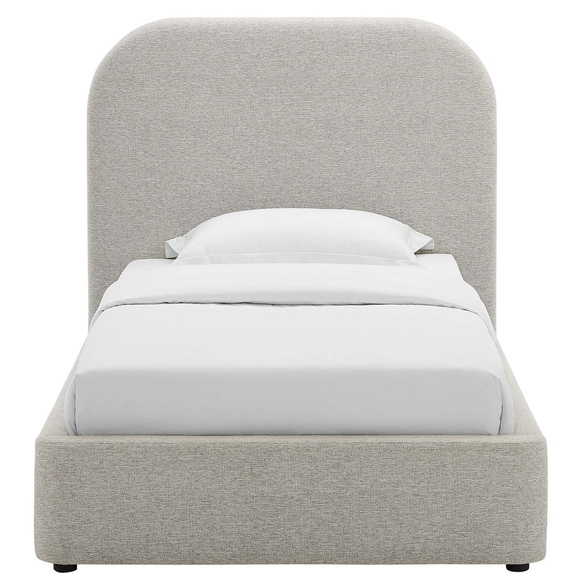 Keynote Upholstered Fabric Curved Platform Bed