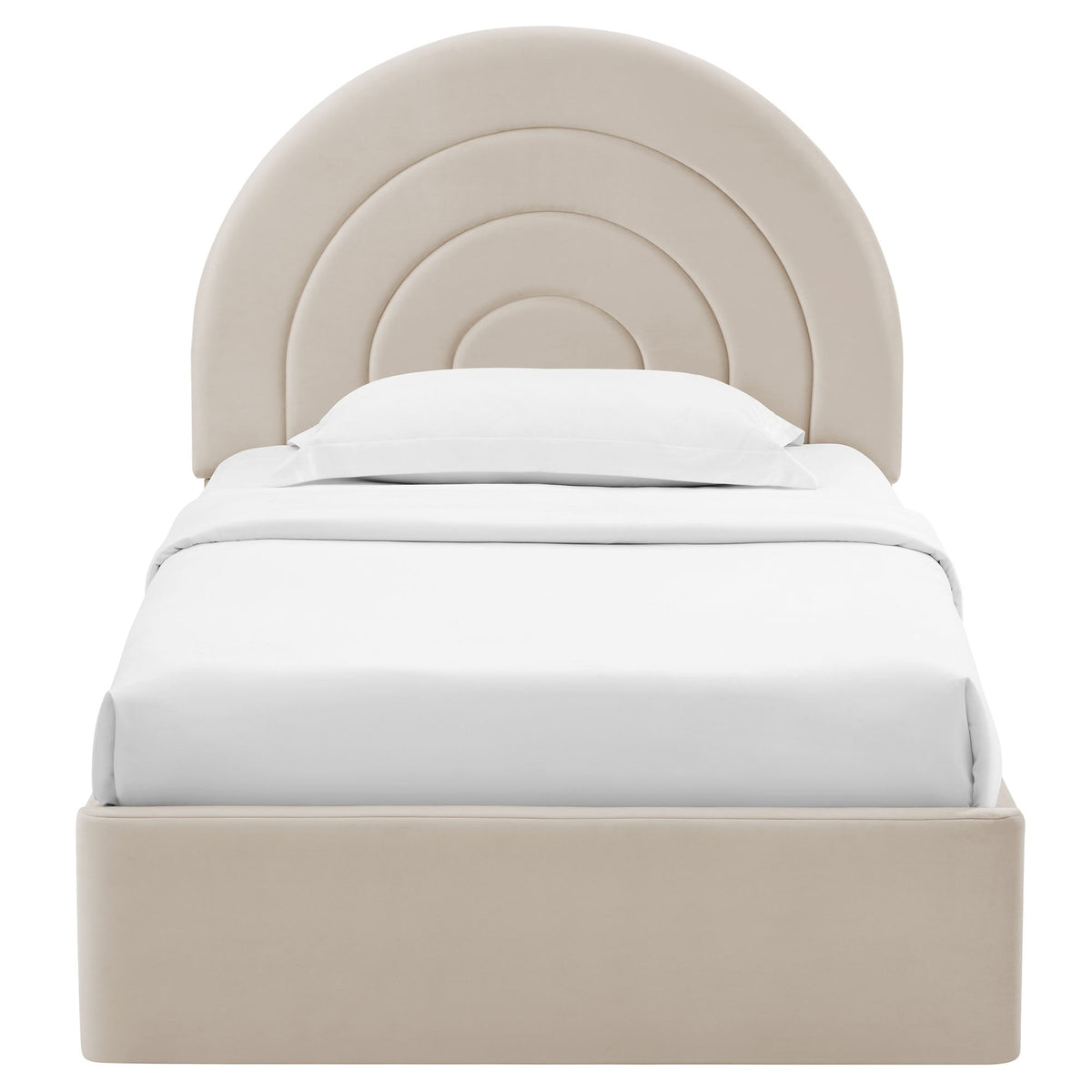Solana Arched Performance Velvet Platform Bed