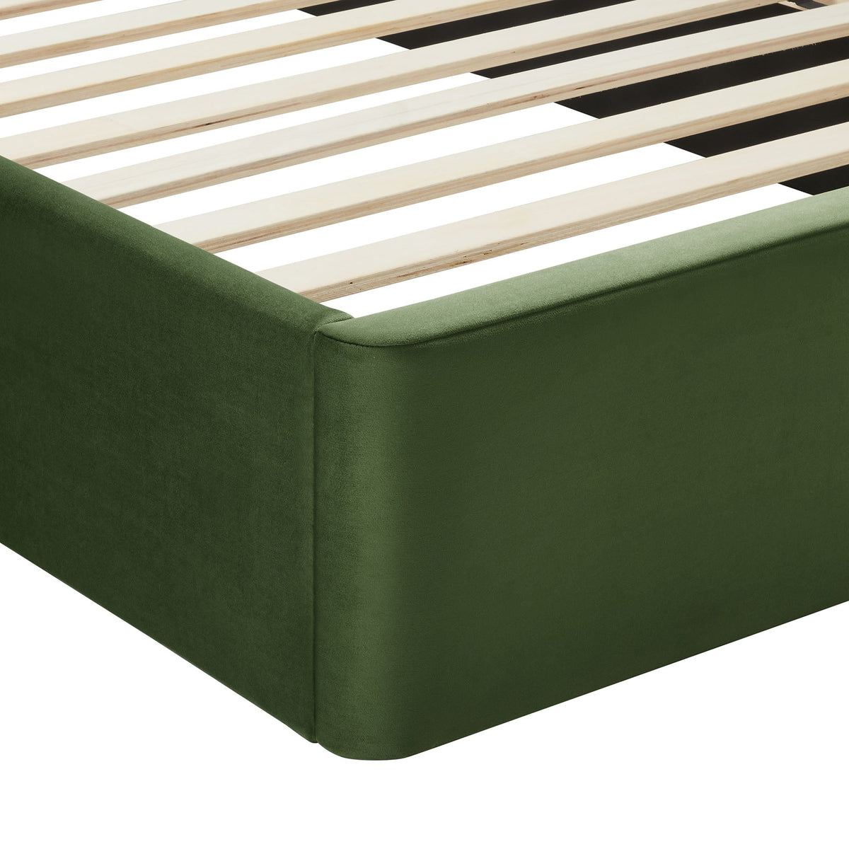 Solana Arched Performance Velvet Platform Bed