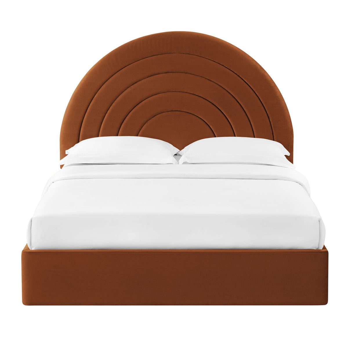 Solana Arched Performance Velvet Platform Bed