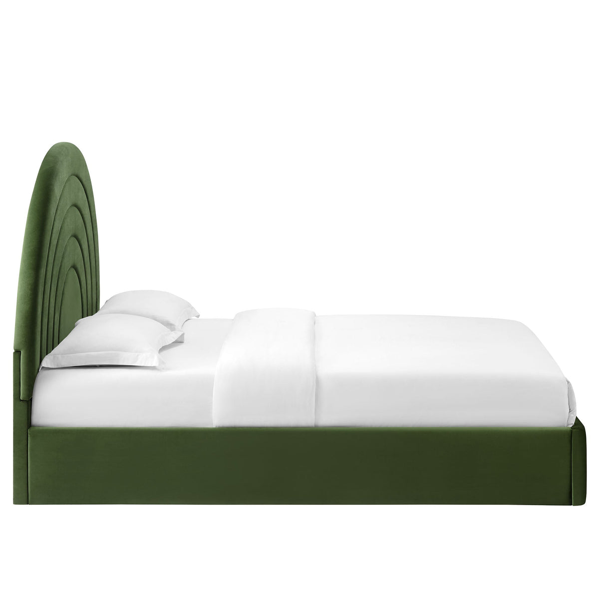 Solana Arched Performance Velvet Platform Bed