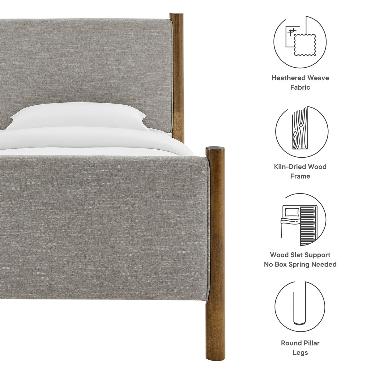 Maven Fabric Upholstered Platform Bed