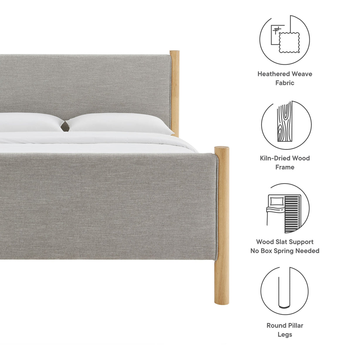 Maven Fabric Upholstered Platform Bed
