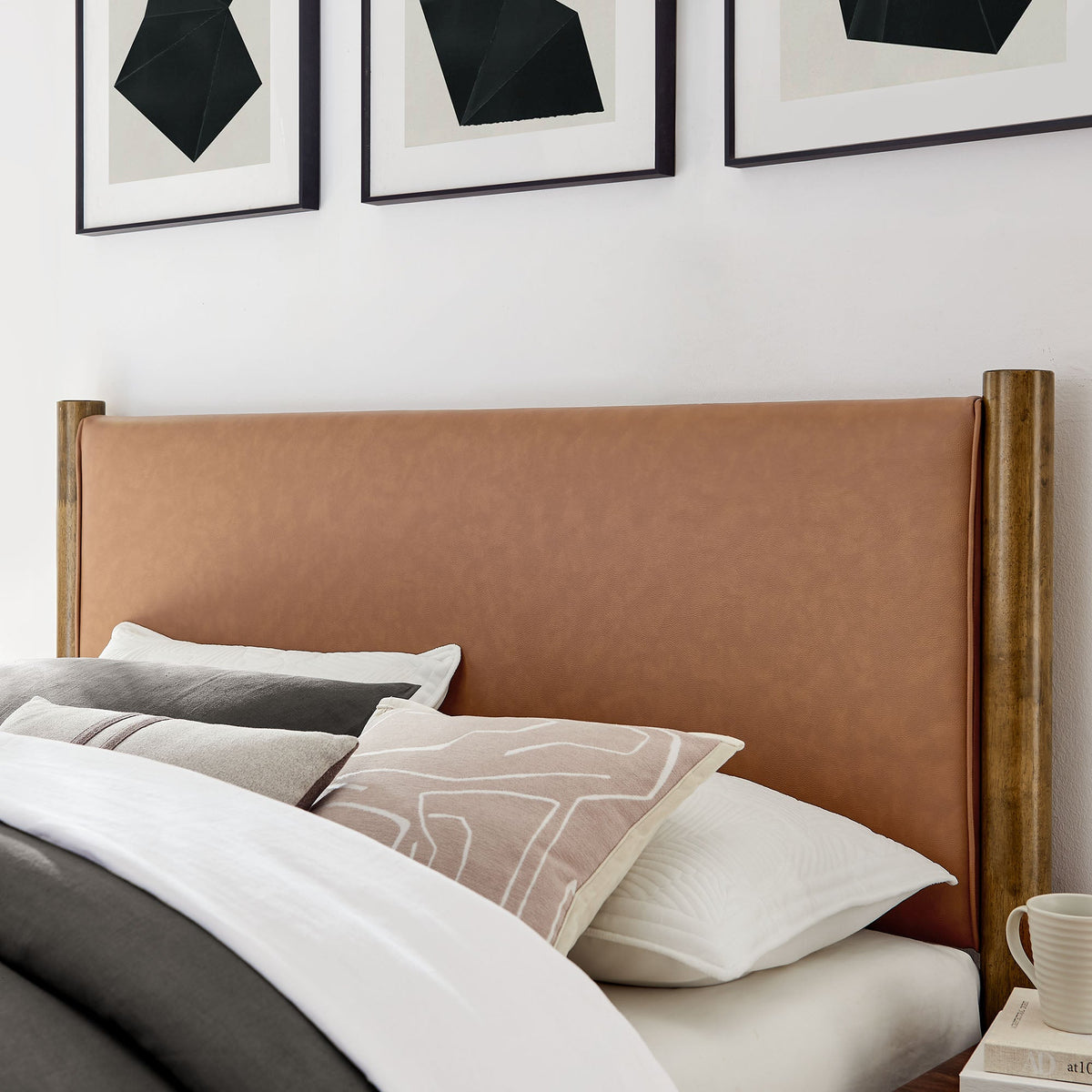 Maven Vegan Leather Upholstered Platform Bed