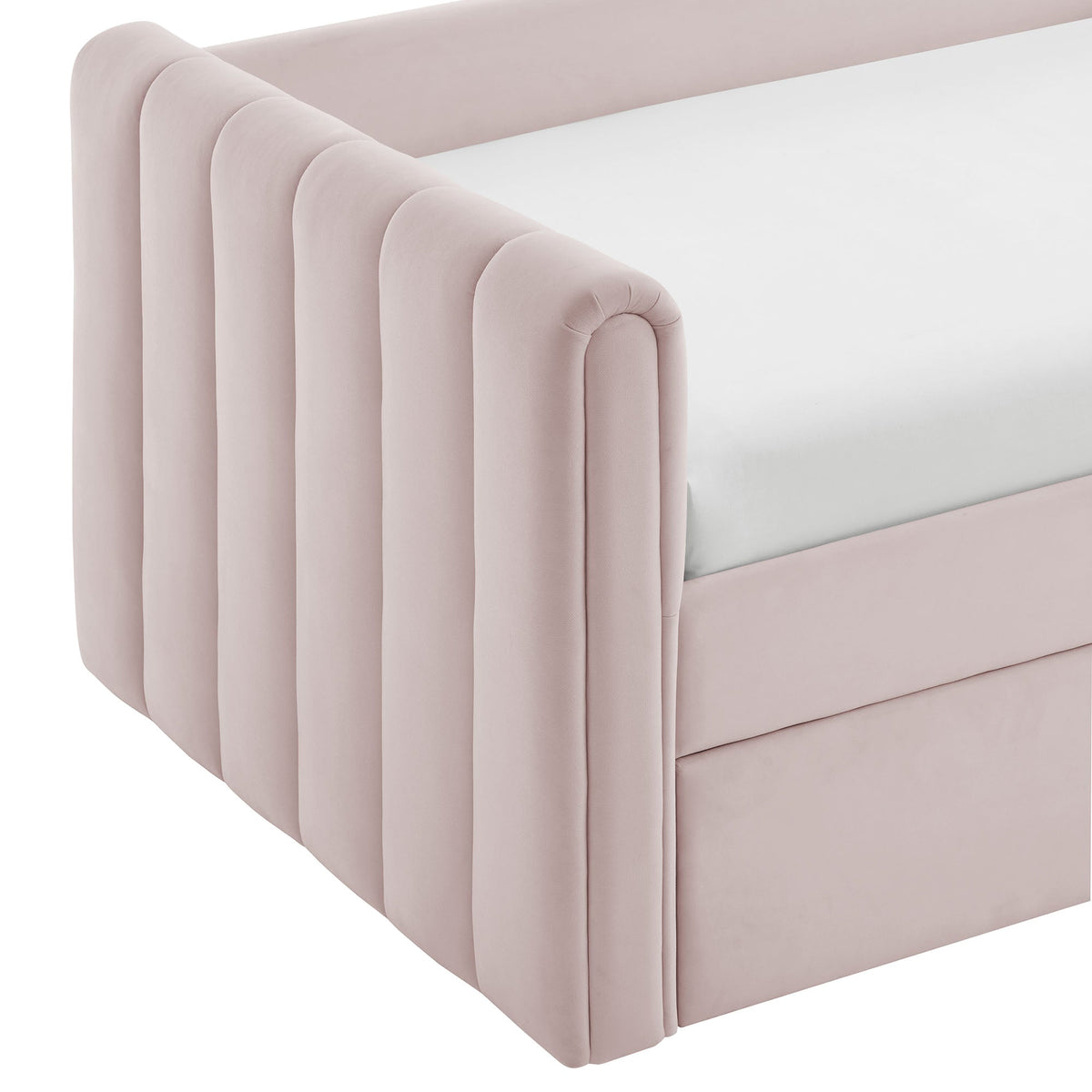 Veyla Channel Tufted Performance Velvet Twin Daybed With Trundle