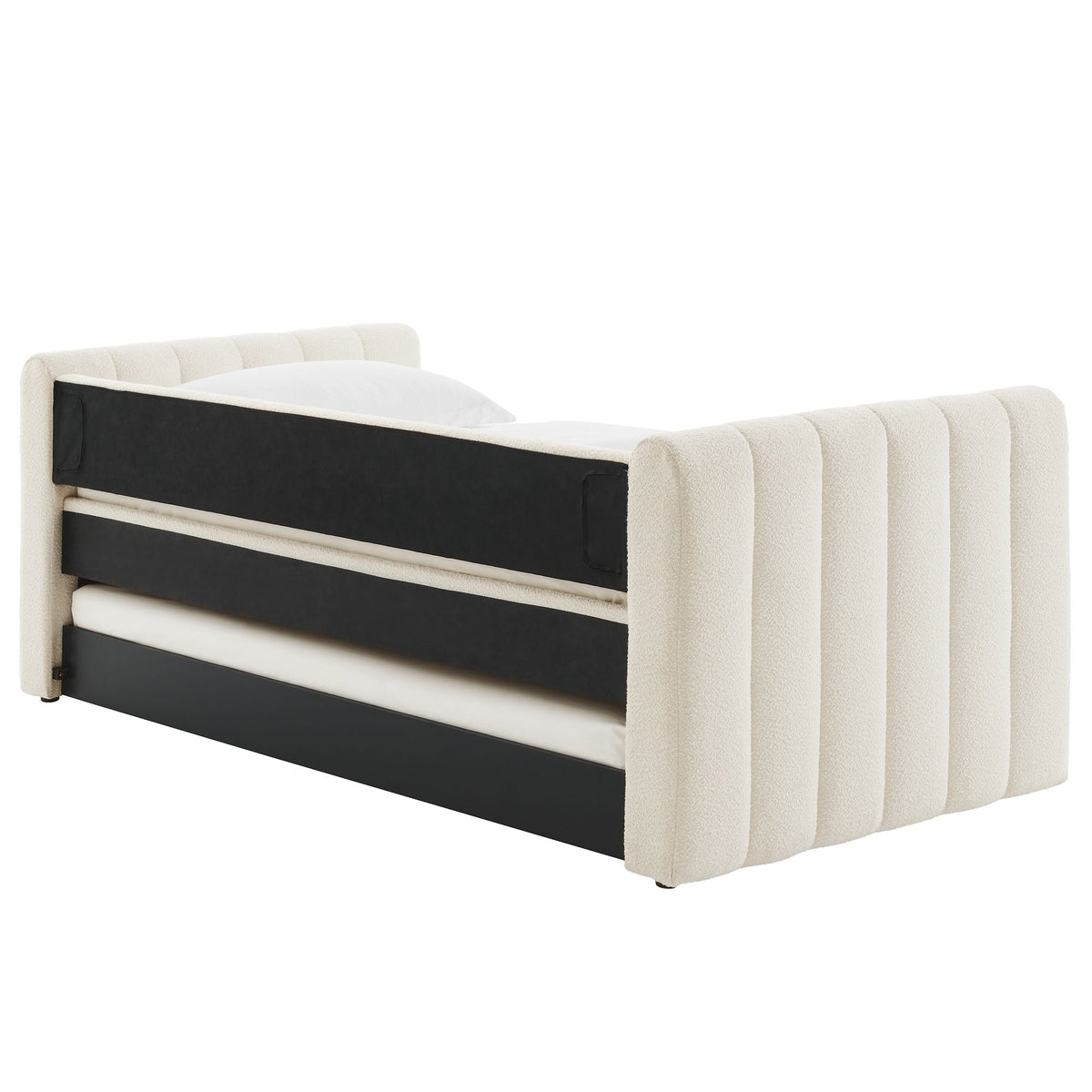 Veyla Channel Tufted Boucle Twin Daybed With Trundle - view 4