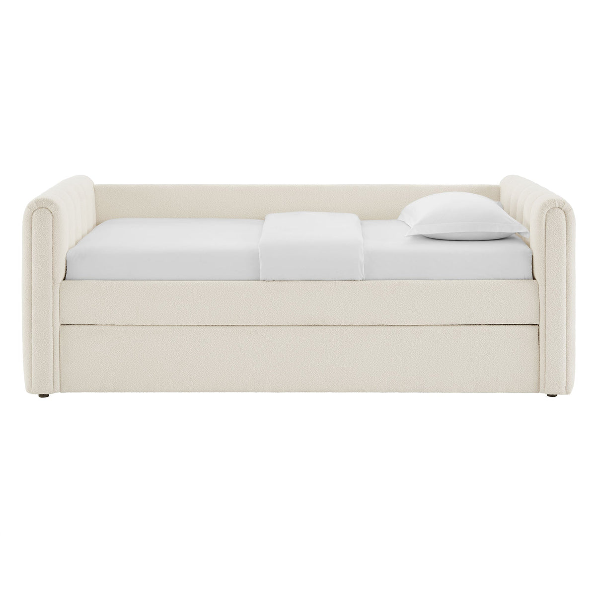 Veyla Channel Tufted Boucle Twin Daybed With Trundle - view 5