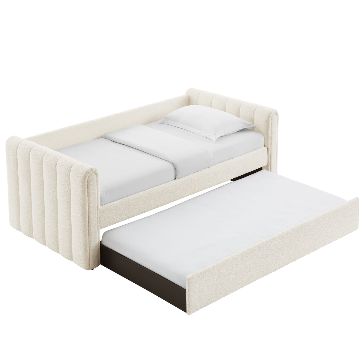 Veyla Channel Tufted Boucle Twin Daybed With Trundle - view 6