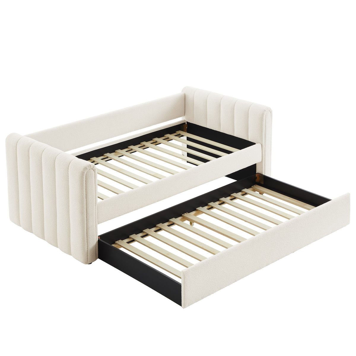 Veyla Channel Tufted Boucle Twin Daybed With Trundle - view 7