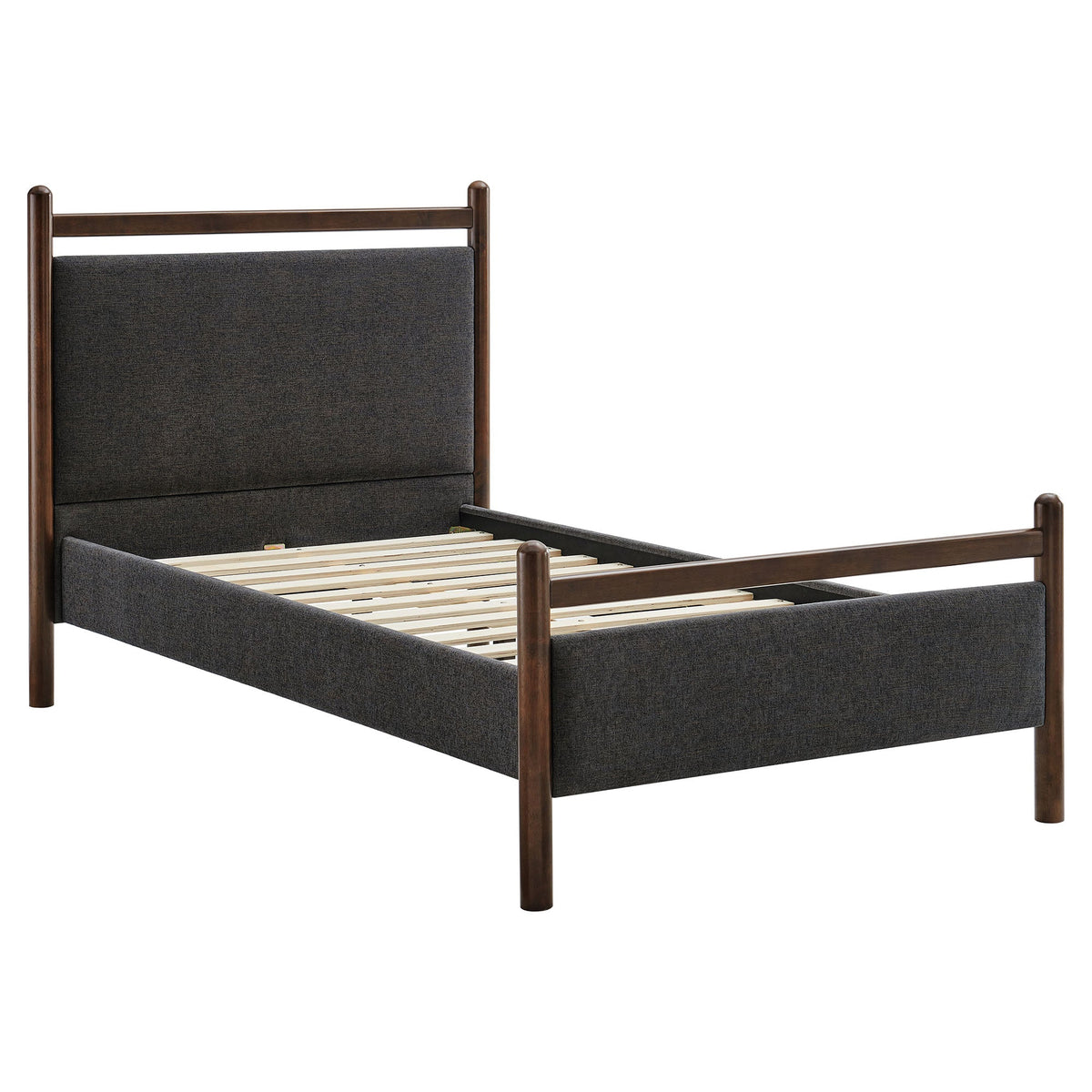 Ginny Platform Bed Frame, Twin, Wenge Heathered Dark Gray - view 1