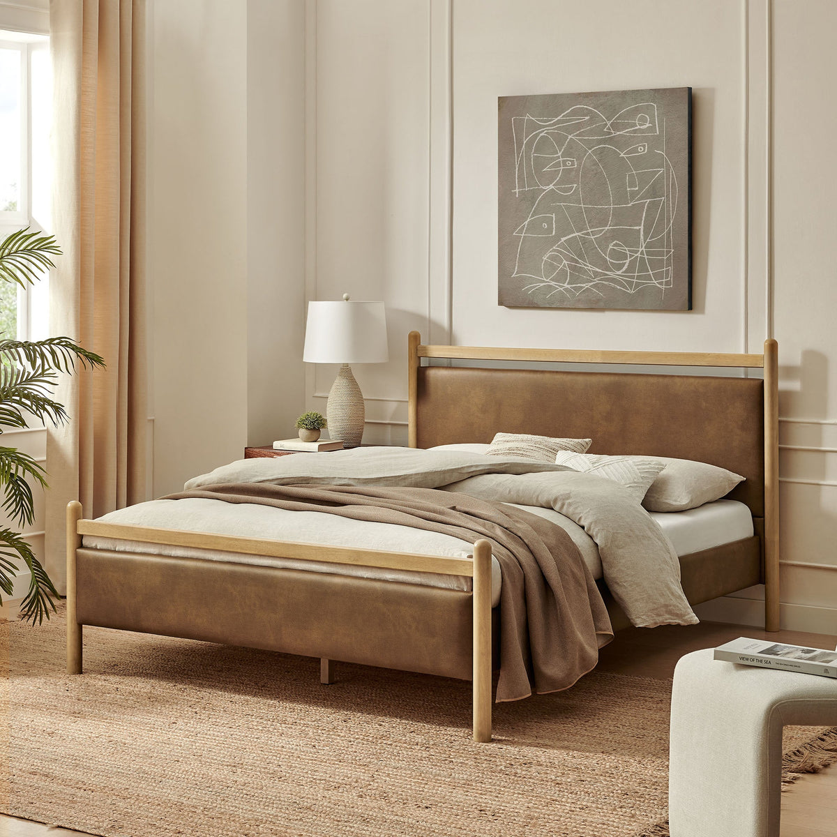 Ginny Vegan Leather Platform Bed Frame