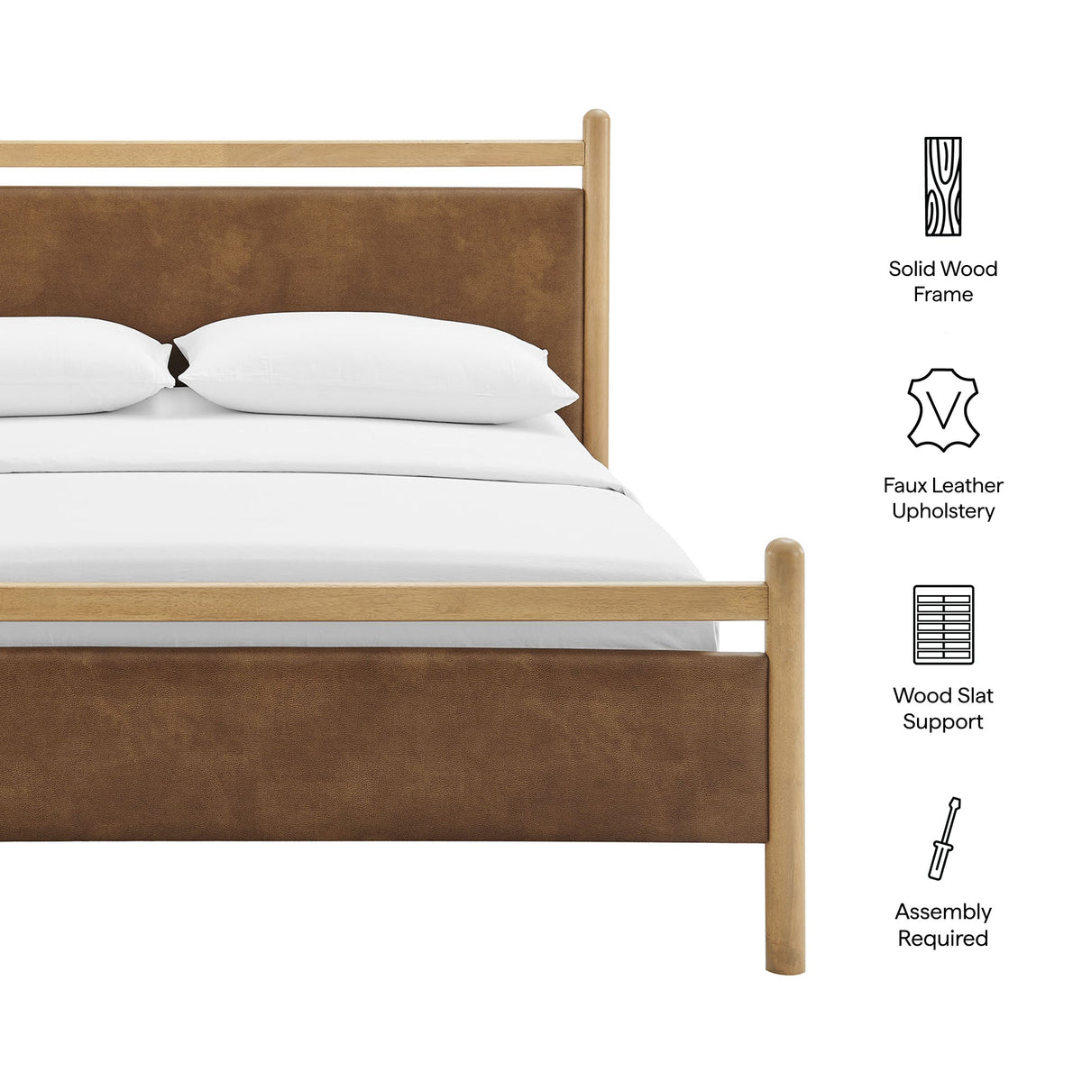 Ginny Vegan Leather Platform Bed Frame