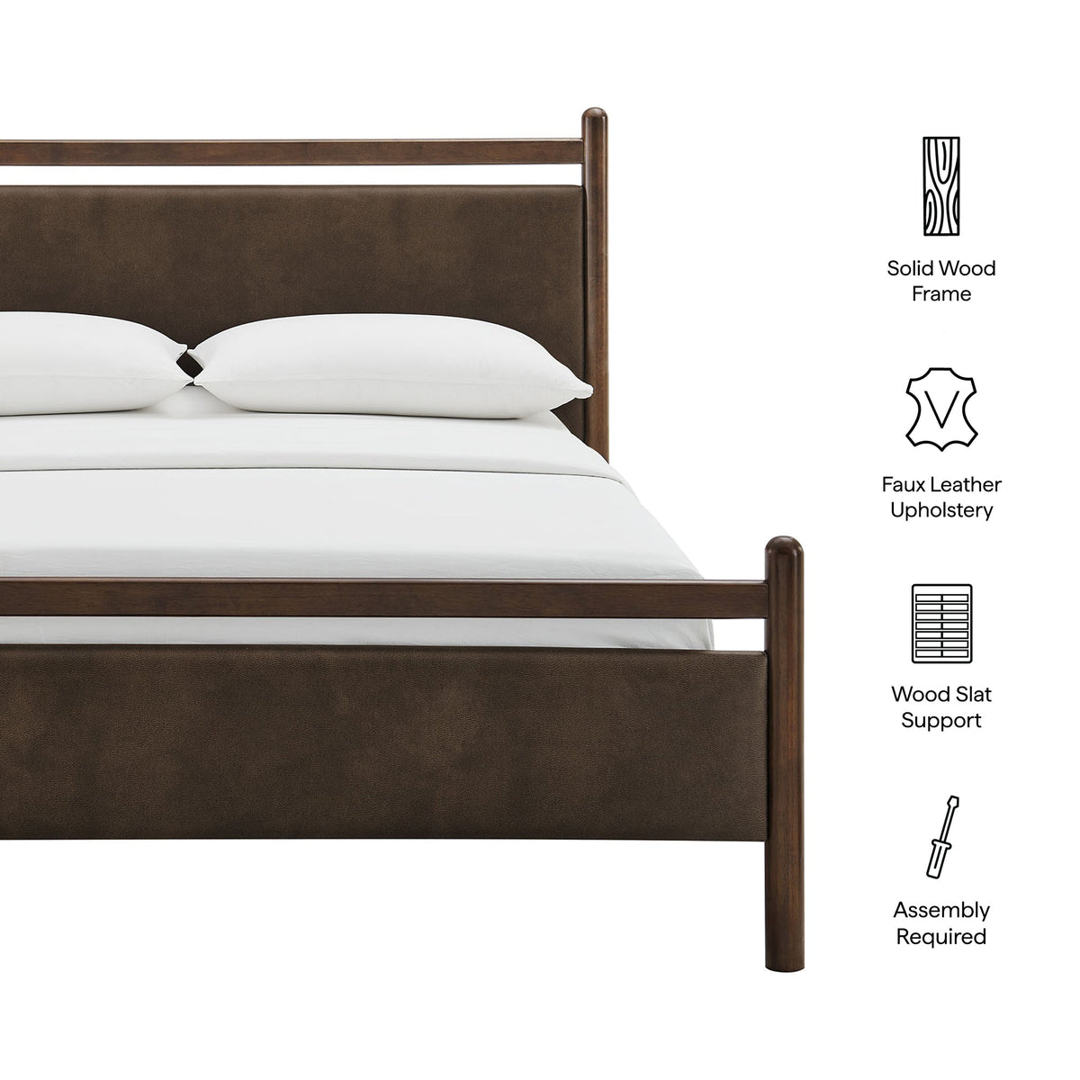 Ginny Vegan Leather Platform Bed Frame