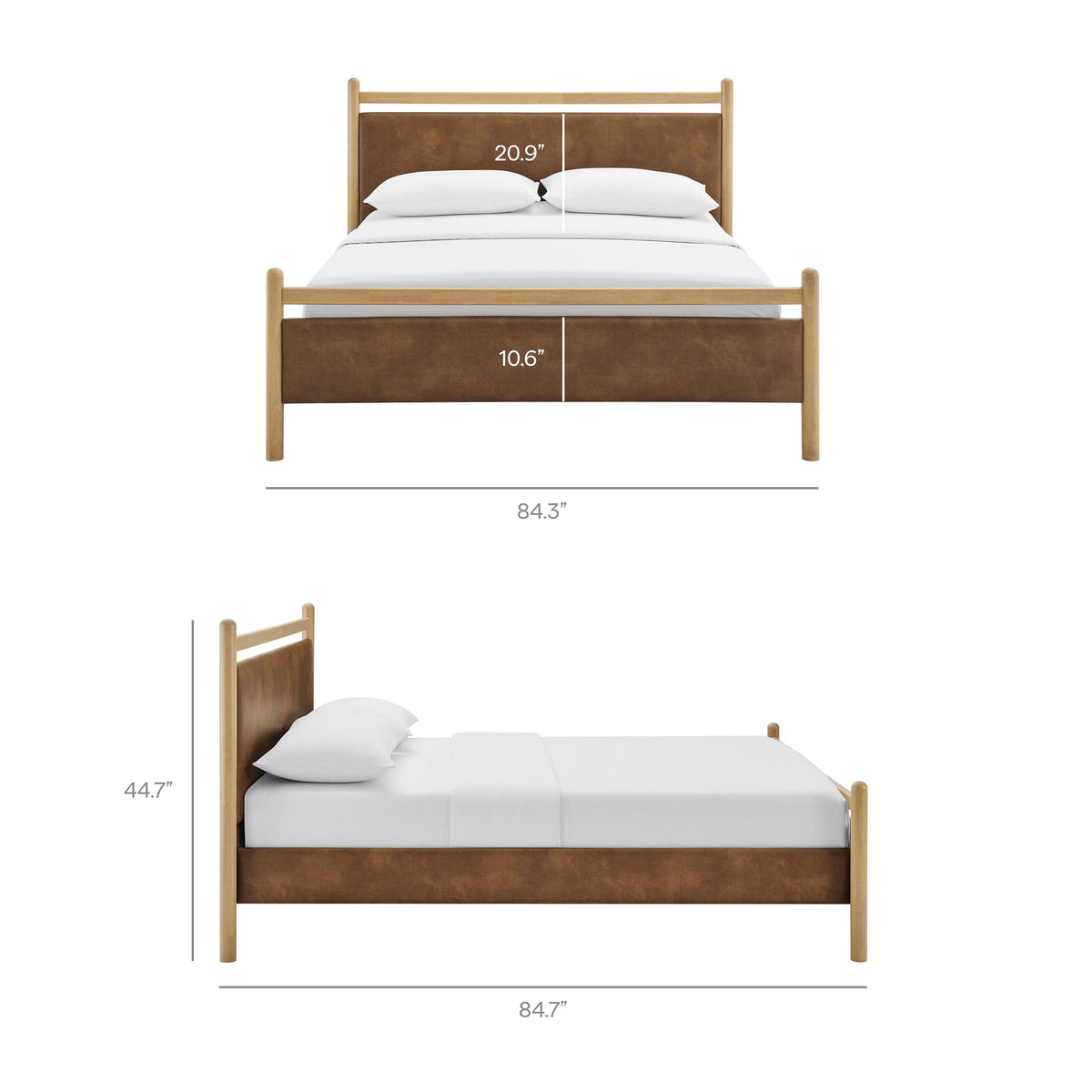 Ginny Vegan Leather Platform Bed Frame