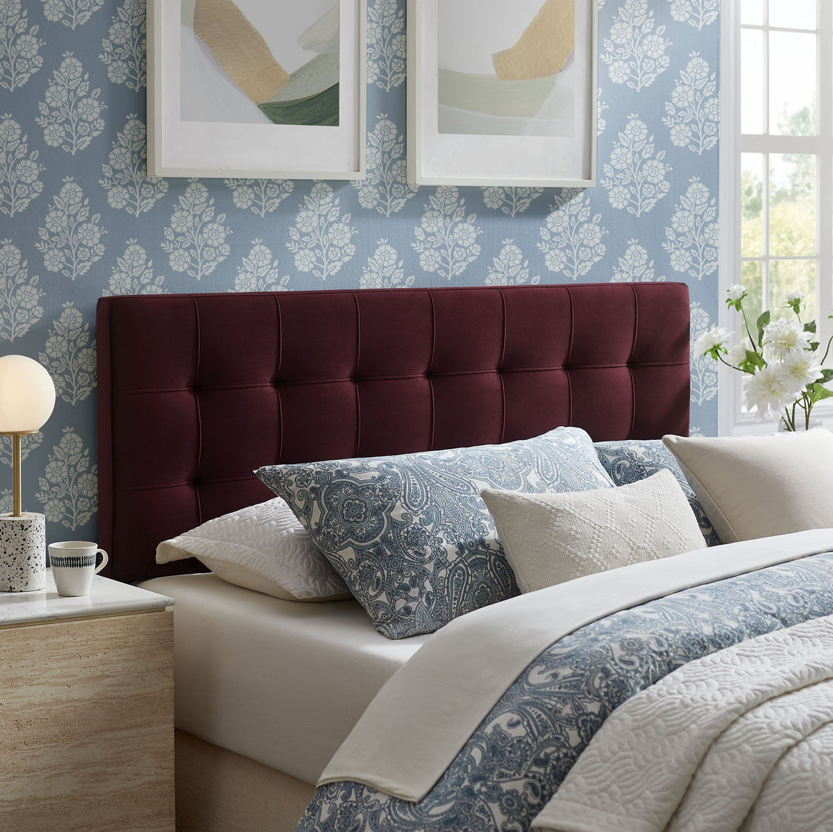 Lily Biscuit Tufted Performance Velvet Headboard