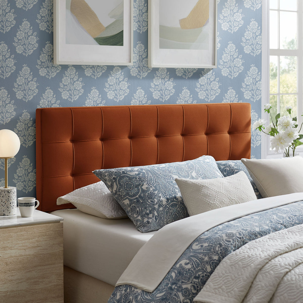 Lily Biscuit Tufted Performance Velvet Headboard