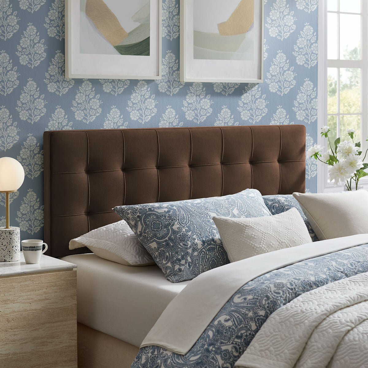 Lily Biscuit Tufted Performance Velvet Headboard