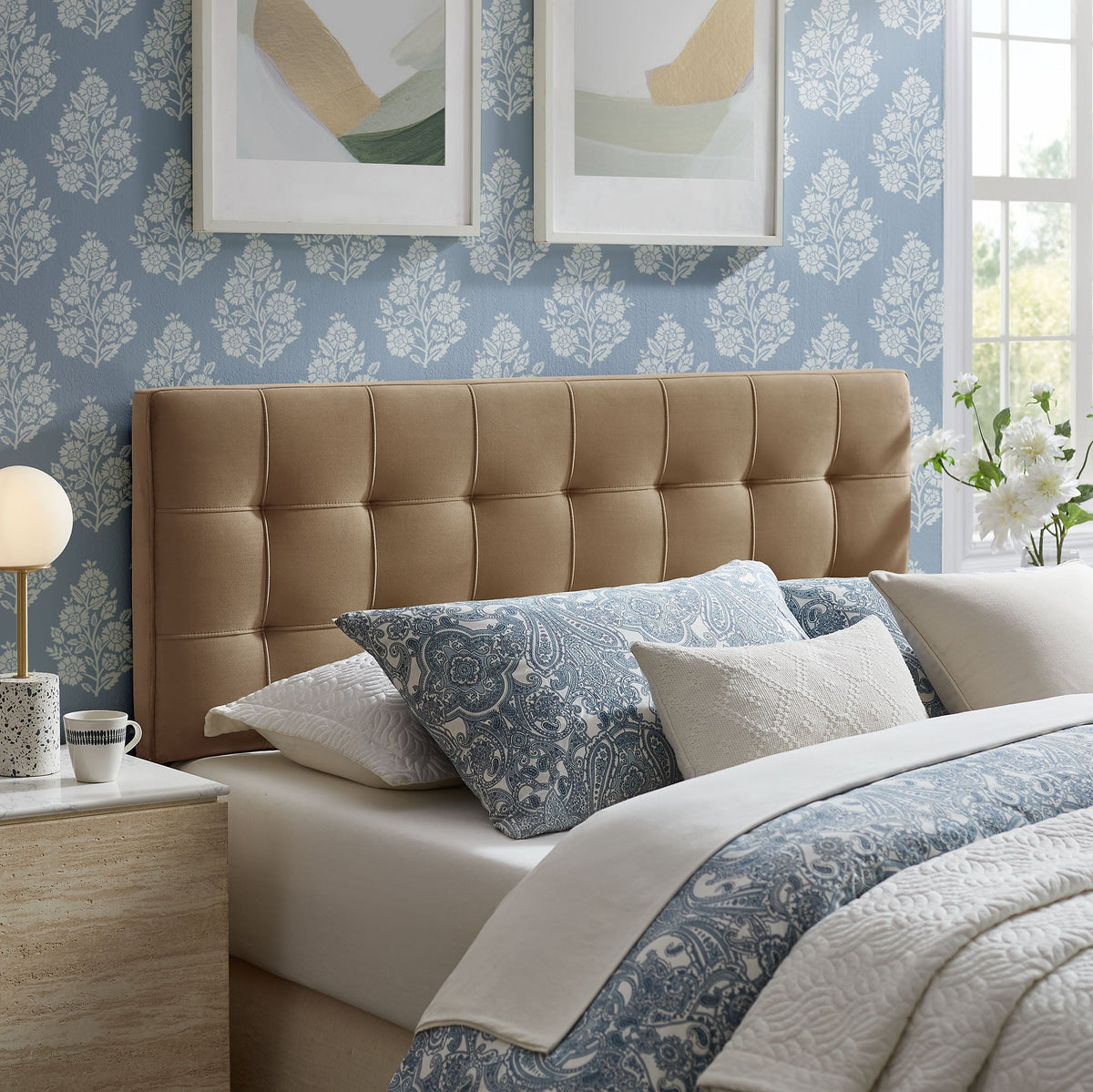 Lily Biscuit Tufted Performance Velvet Headboard