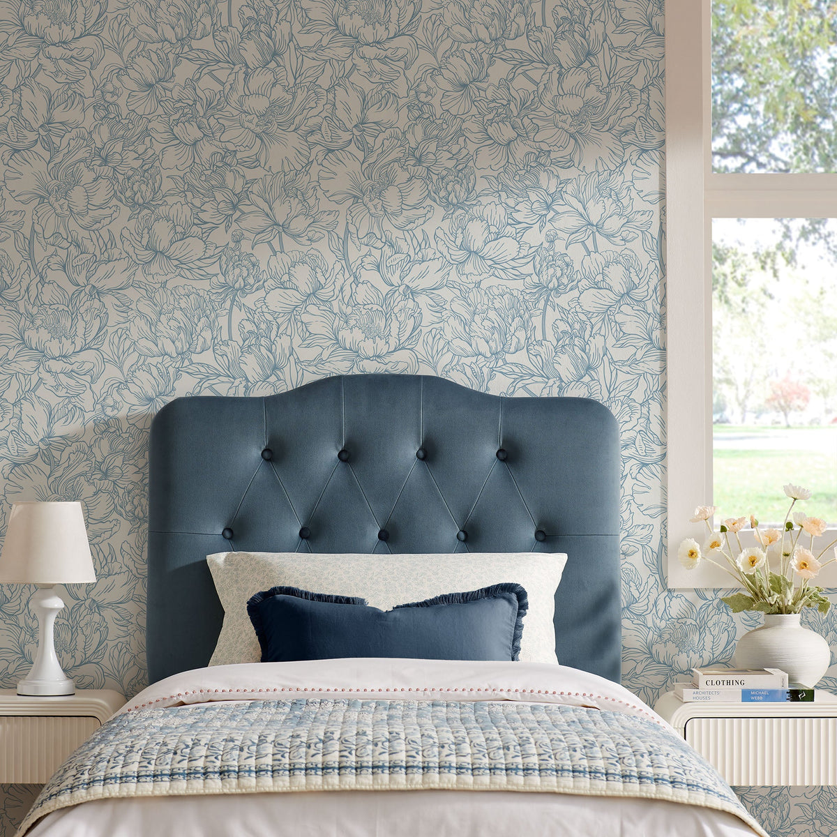 Annabel Diamond Tufted Performance Velvet Headboard