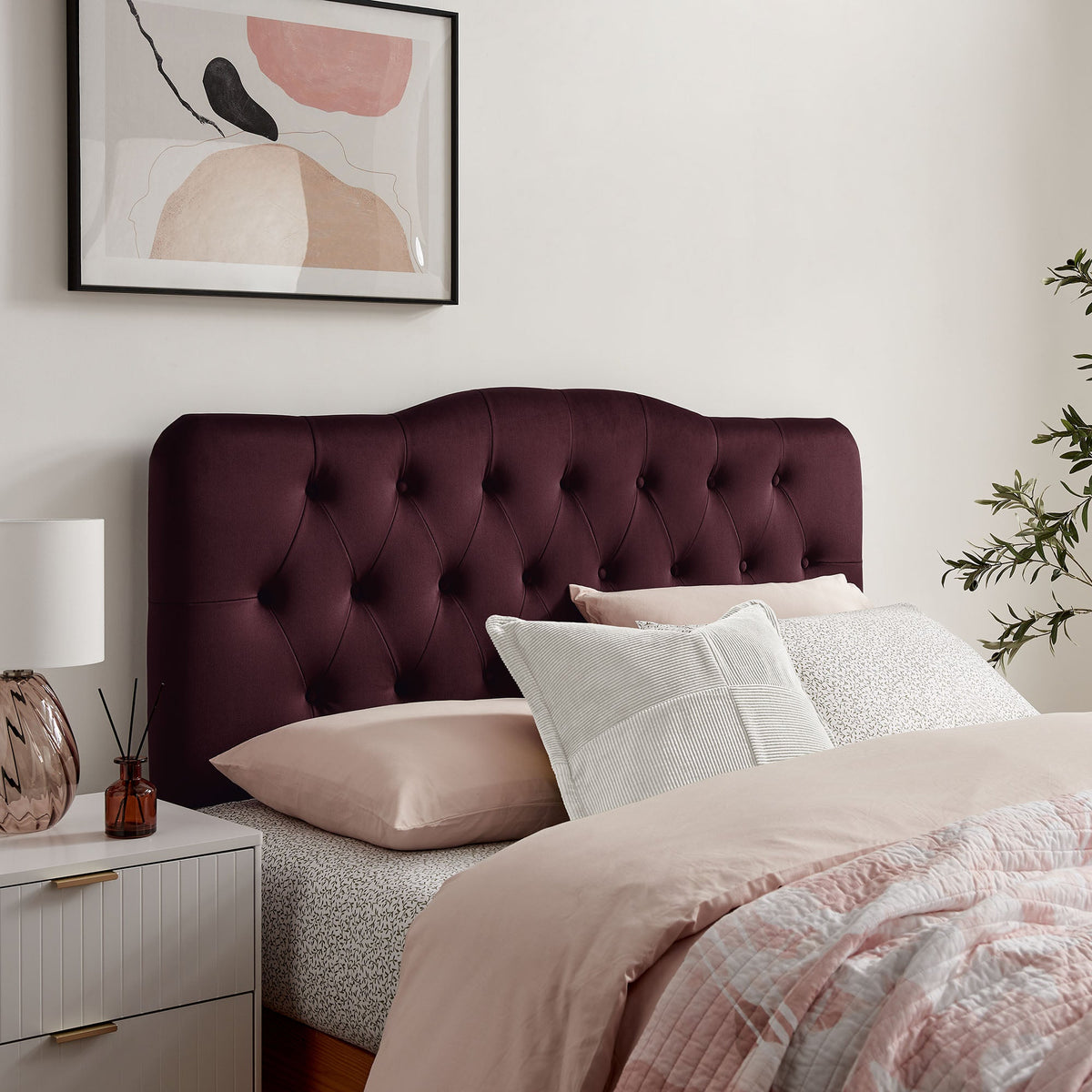 Annabel Diamond Tufted Performance Velvet Headboard