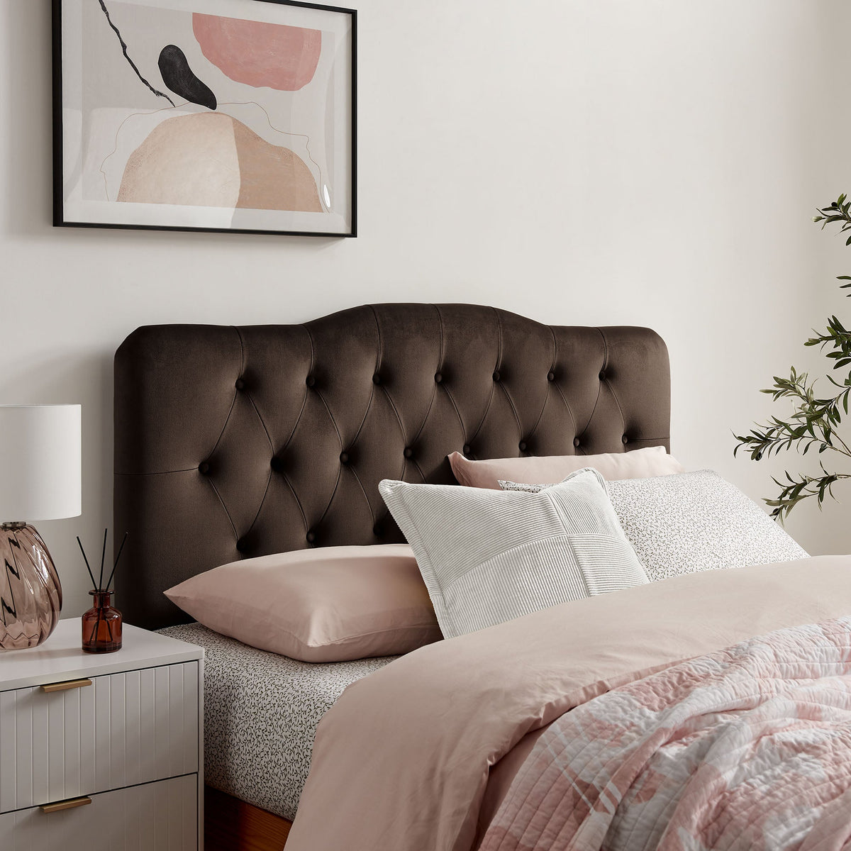 Annabel Diamond Tufted Performance Velvet Headboard