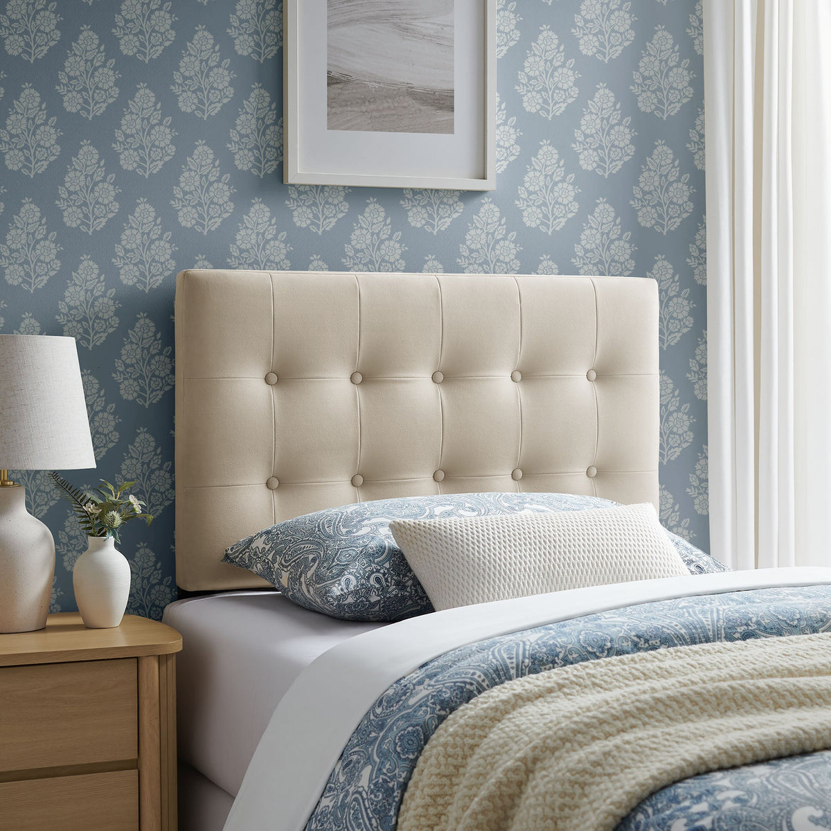 Emily Biscuit Tufted Performance Velvet Headboard