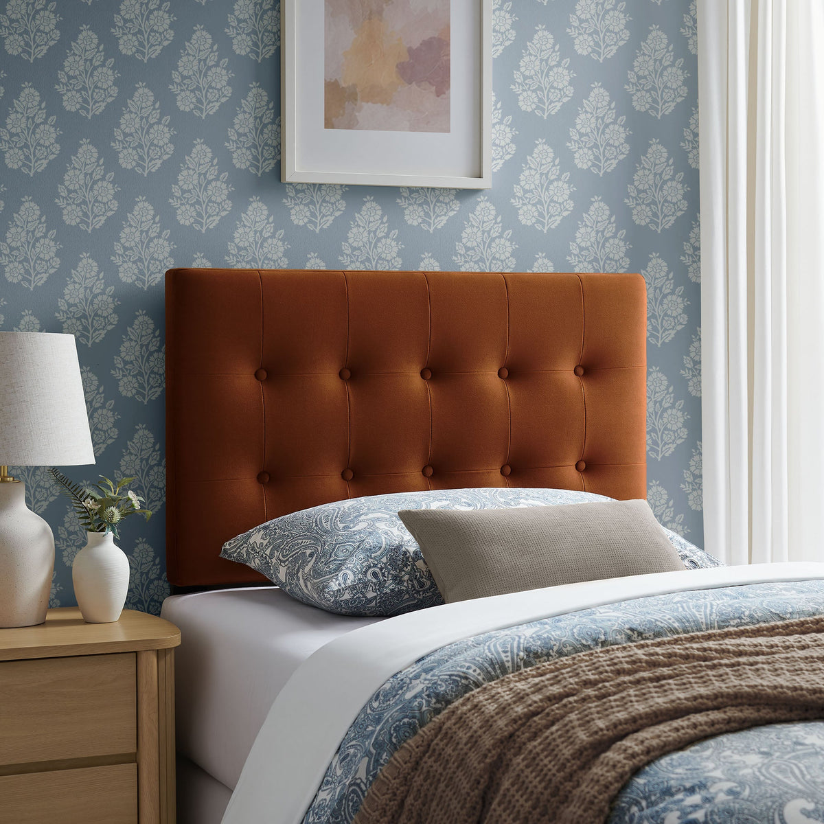 Emily Biscuit Tufted Performance Velvet Headboard