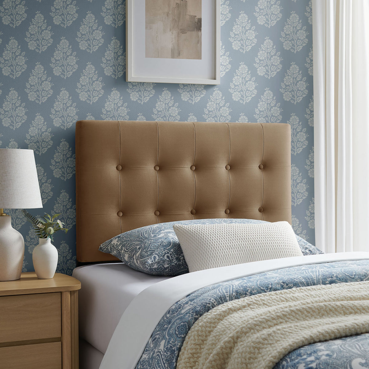 Emily Biscuit Tufted Performance Velvet Headboard