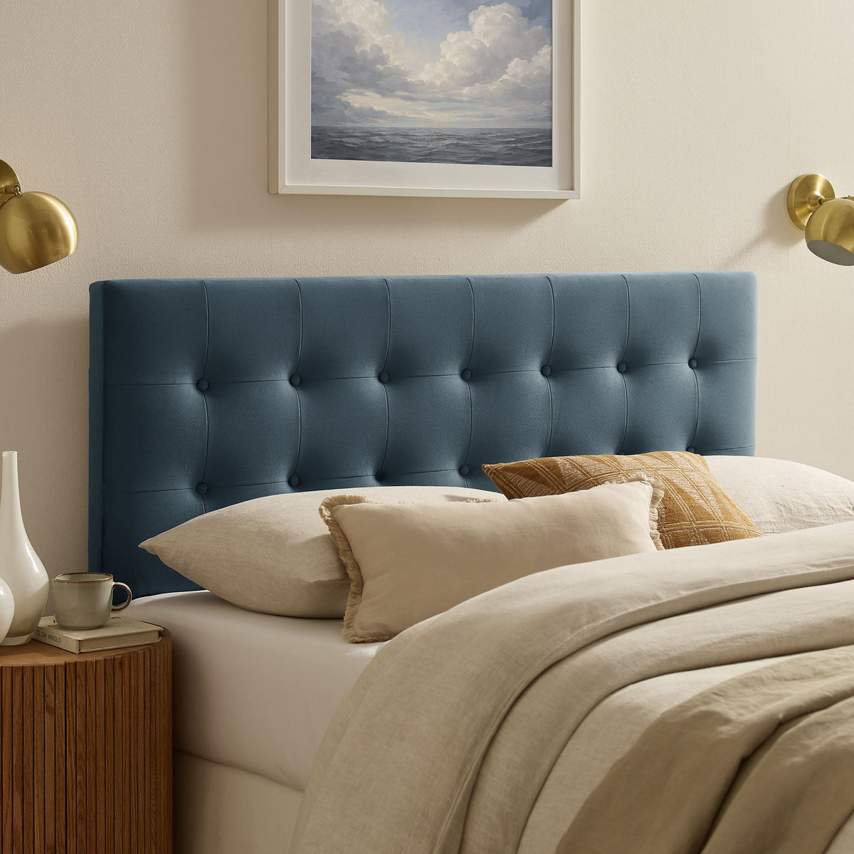 Emily Biscuit Tufted Performance Velvet Headboard