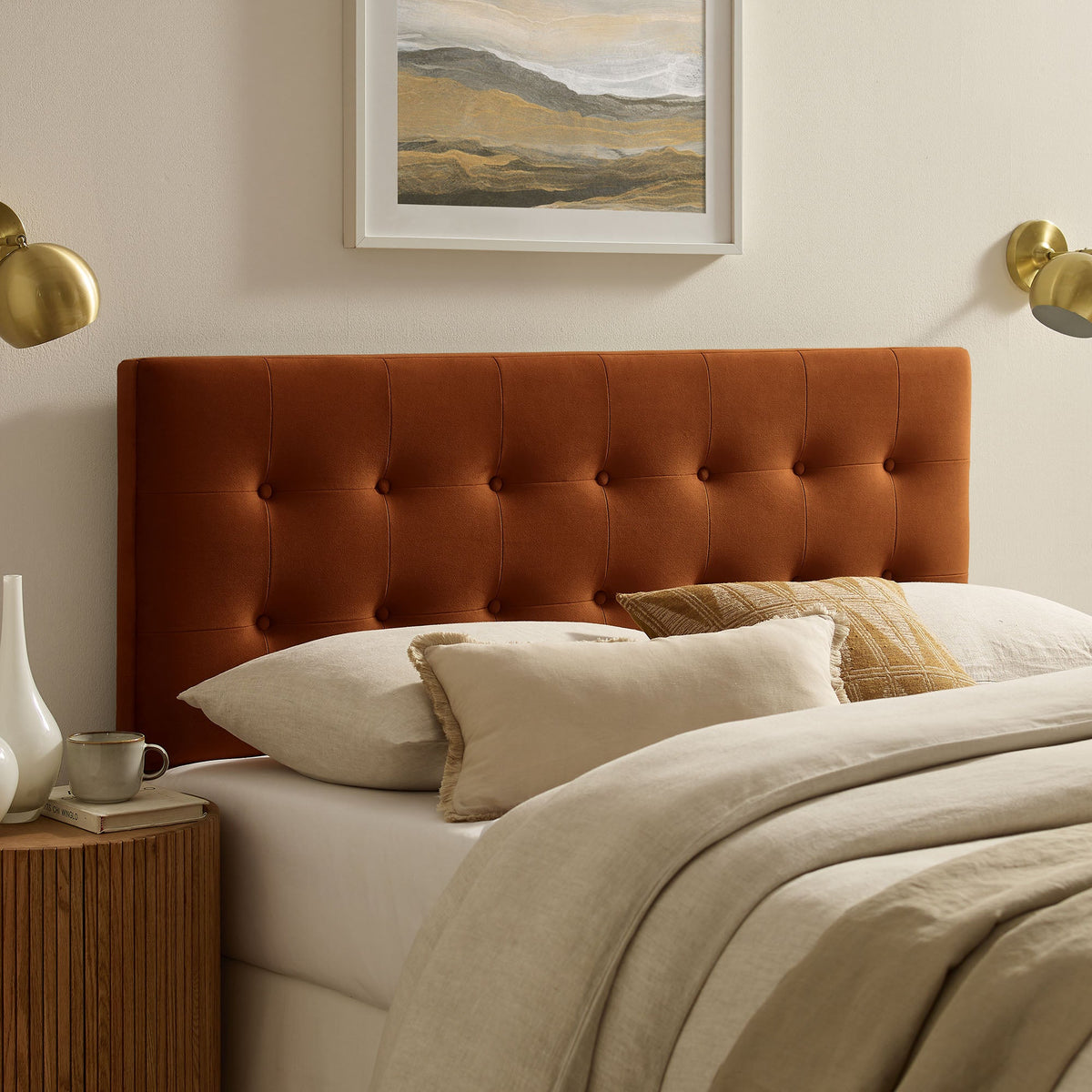 Emily Biscuit Tufted Performance Velvet Headboard