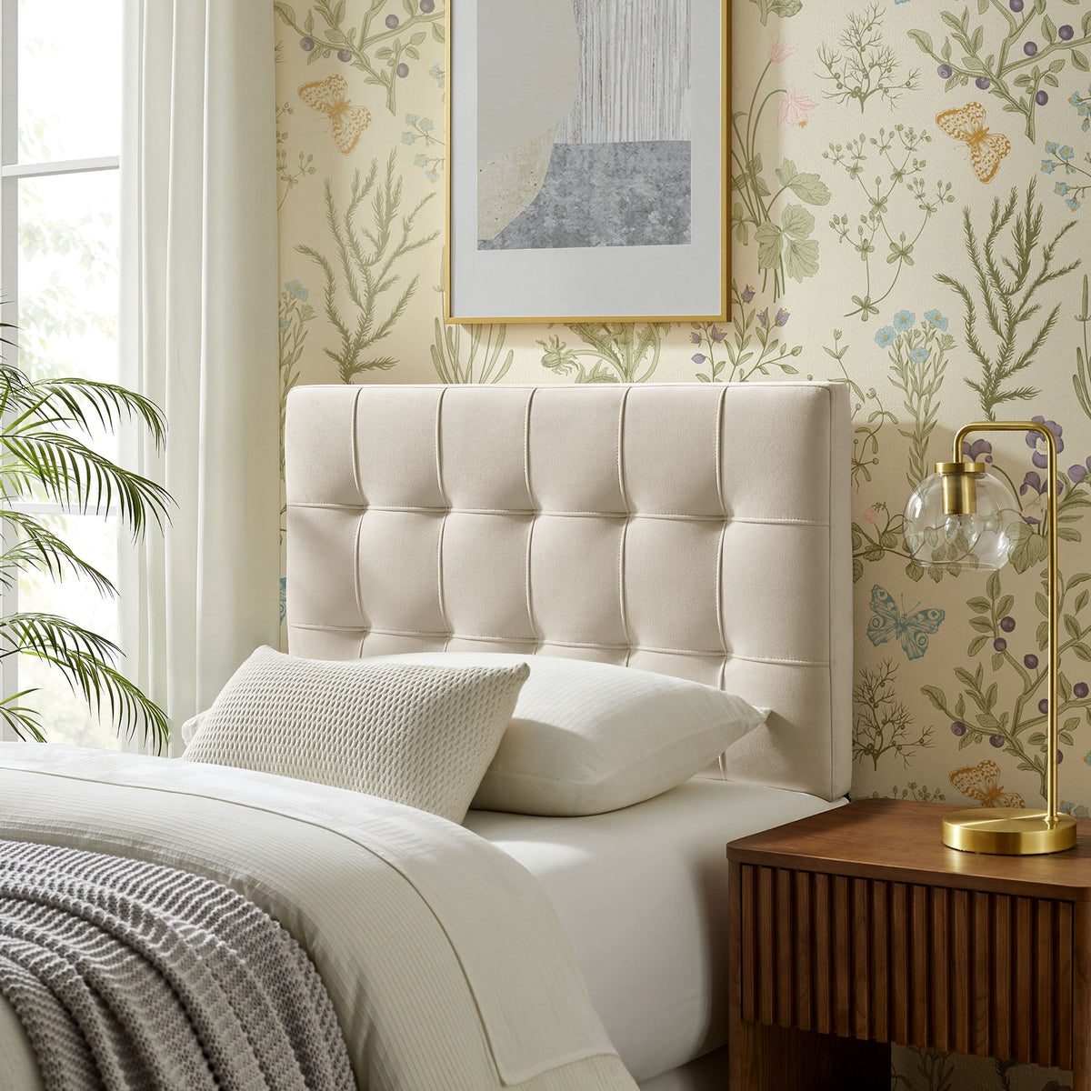 Lily Biscuit Tufted Performance Velvet Headboard