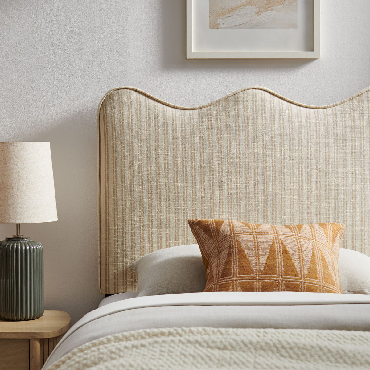 Athena Striped Fabric Upholstered Headboard