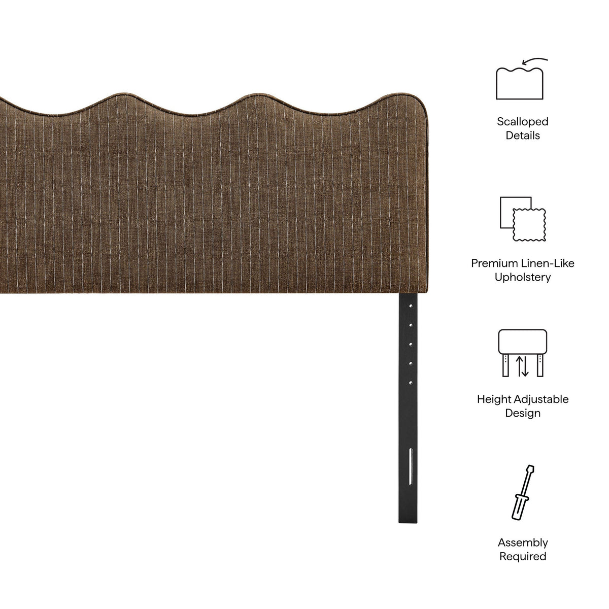 Athena Striped Fabric Upholstered Headboard