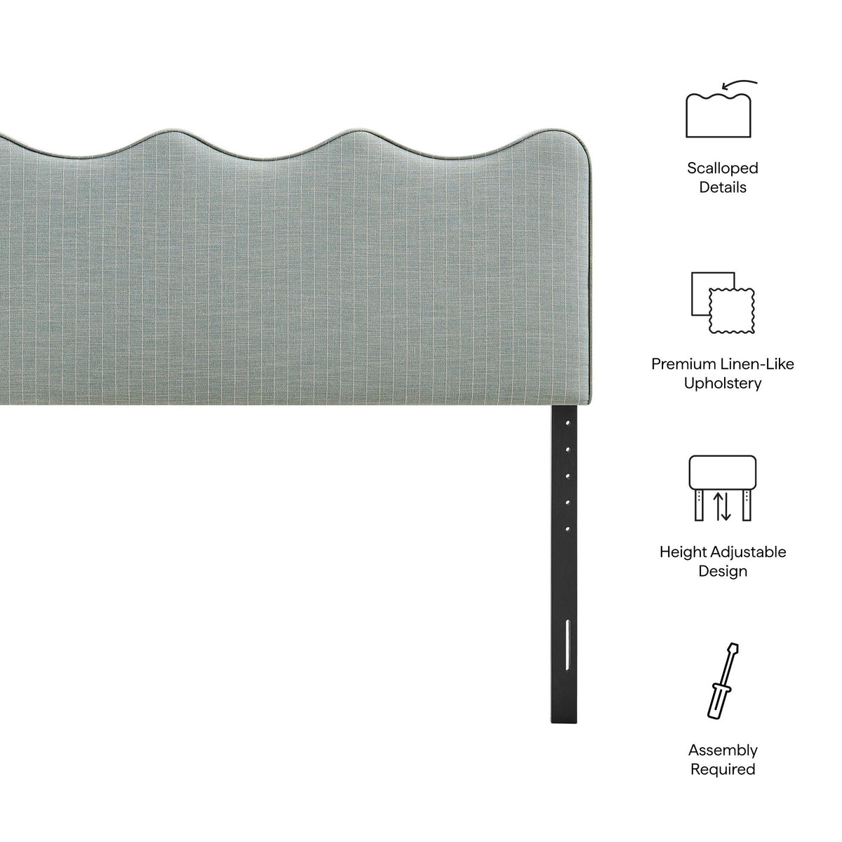 Athena Striped Fabric Upholstered Headboard