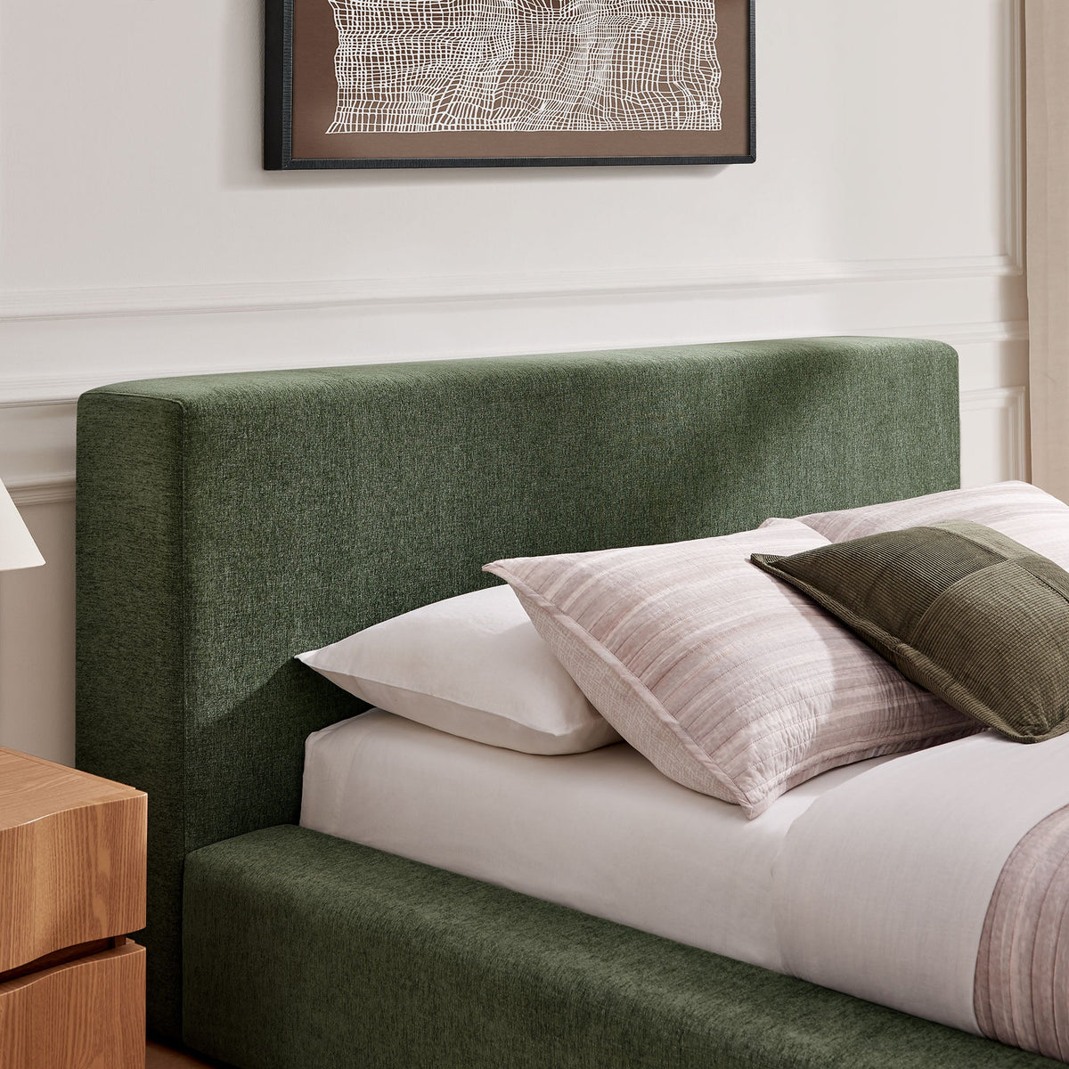 Luma Chenille Upholstered Platform Bed Frame