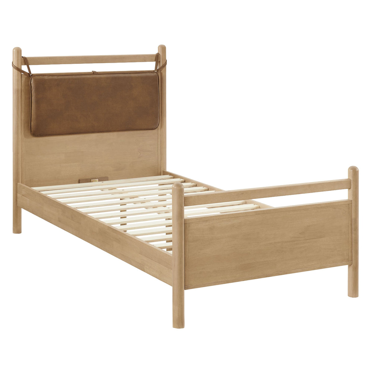 Leni Vegan Leather and Wood Platform Bed Frame
