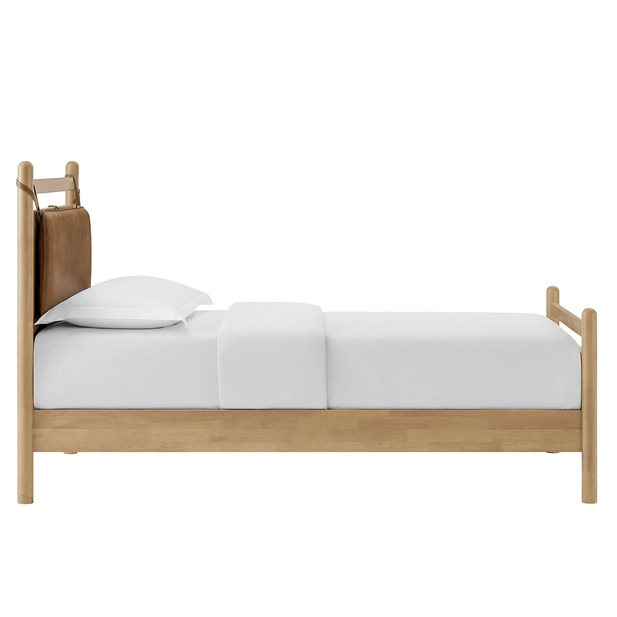 Leni Vegan Leather and Wood Platform Bed Frame