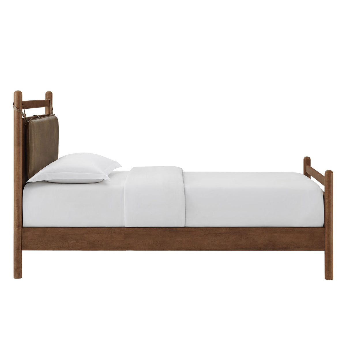 Leni Vegan Leather and Wood Platform Bed Frame