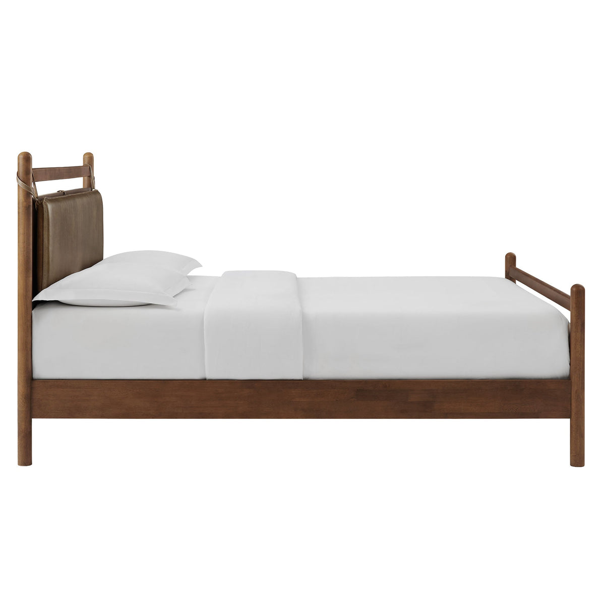 Leni Vegan Leather and Wood Platform Bed Frame
