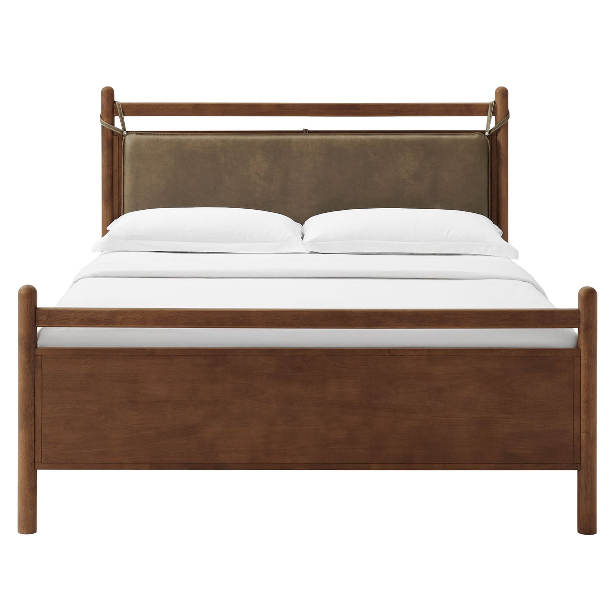 Leni Vegan Leather and Wood Platform Bed Frame