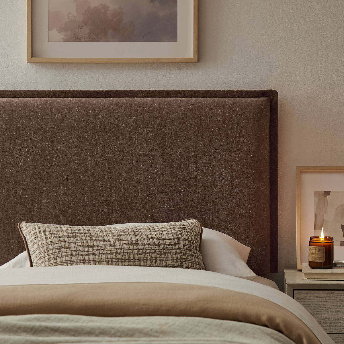 Camille Upholstered Linen Blend Headboard