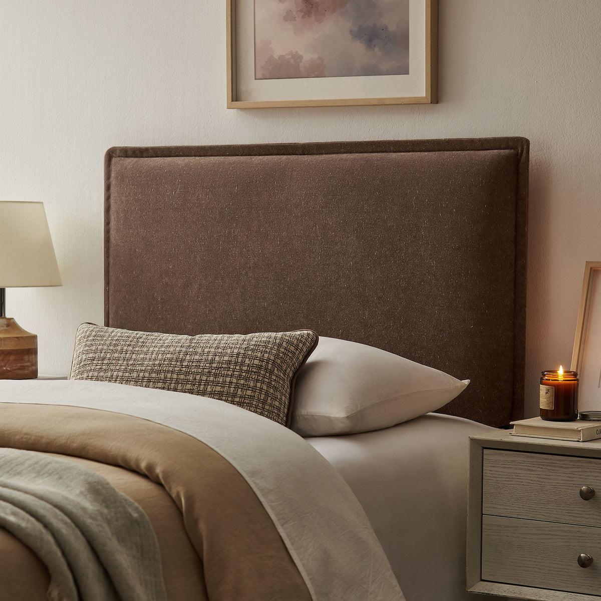 Camille Upholstered Linen Blend Headboard