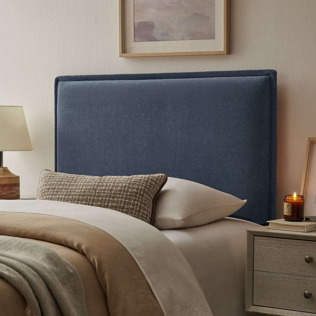 Camille Upholstered Linen Blend Headboard
