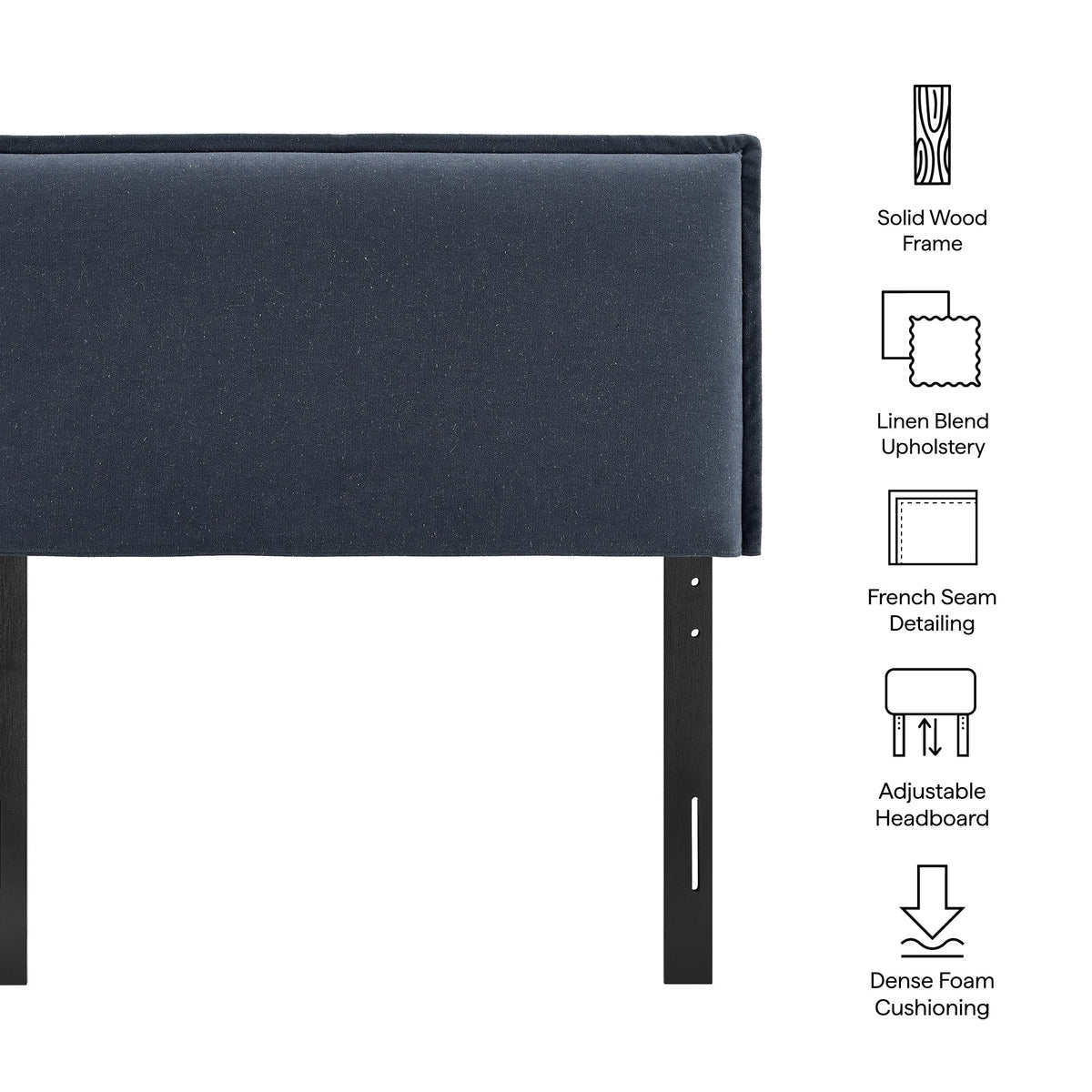 Camille Upholstered Linen Blend Headboard
